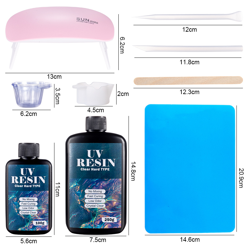 100 グラム/250 グラムクリア UV 樹脂ハードタイプ - Epoxy Uv Resin Kit のレビューと価格