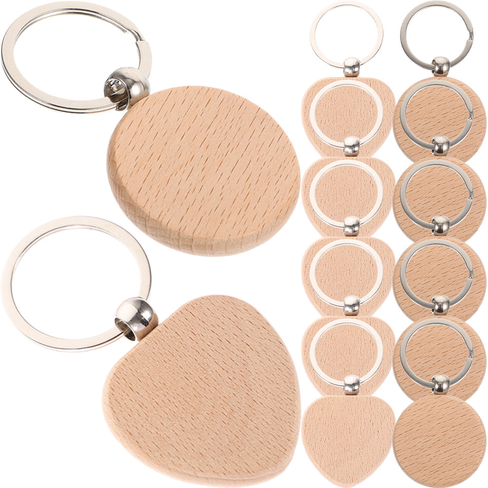 12個の木製キーホルダーブランク、滑らかで軽量、丈夫なDIY - Wood Ring Blank のレビューと価格