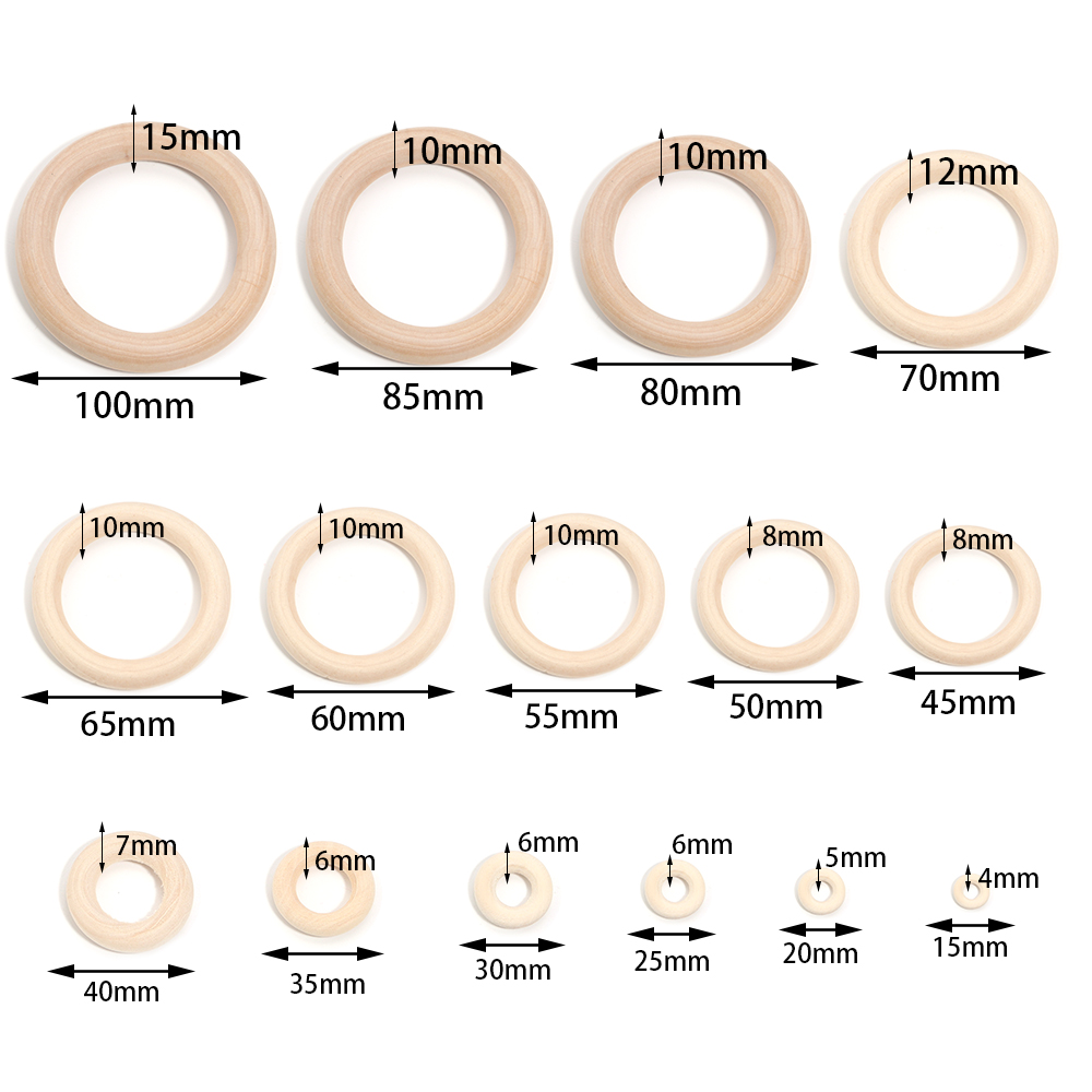 2-10個/ロット 丸型天然木製リング サークルペンダント  - Wood Ring Blank のレビューと価格