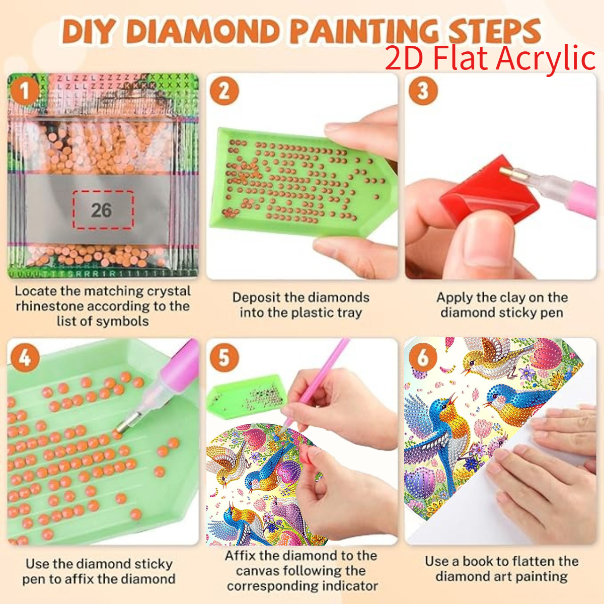 2Dフラットアクリル、5D DIYダイヤモンドペインティング - Resin Craft For Beginners のレビューと価格